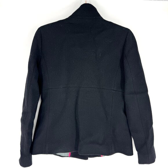J.Crew Ava Wool Pique Pea Coat Black Size 6 - Picture 5 of 6